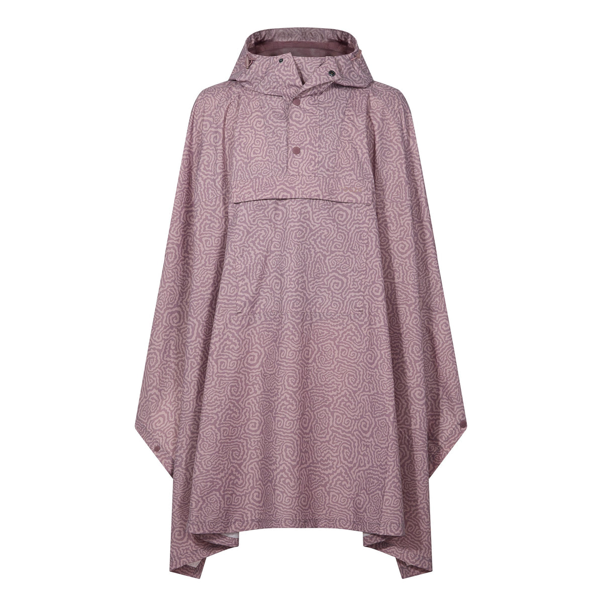 Drench Unisex Waterproof Poncho - Dusky Pink Wiggle Print