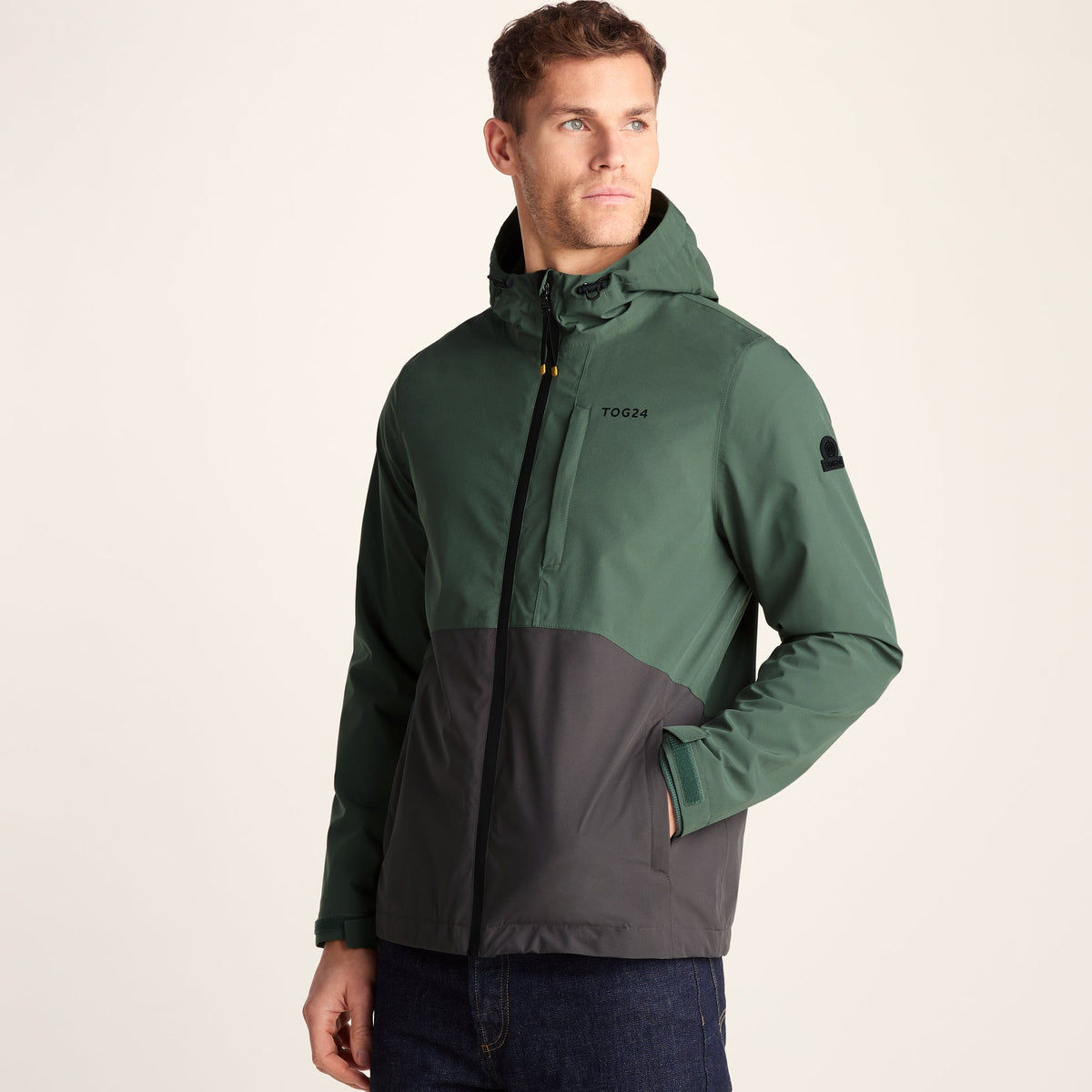 Ellon Mens Waterproof Jacket - Deep Slate/Light Forest