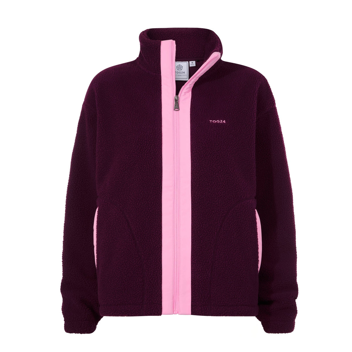 Emilie Womens Relaxed Fit Sherpa Fleece - Aubergine
