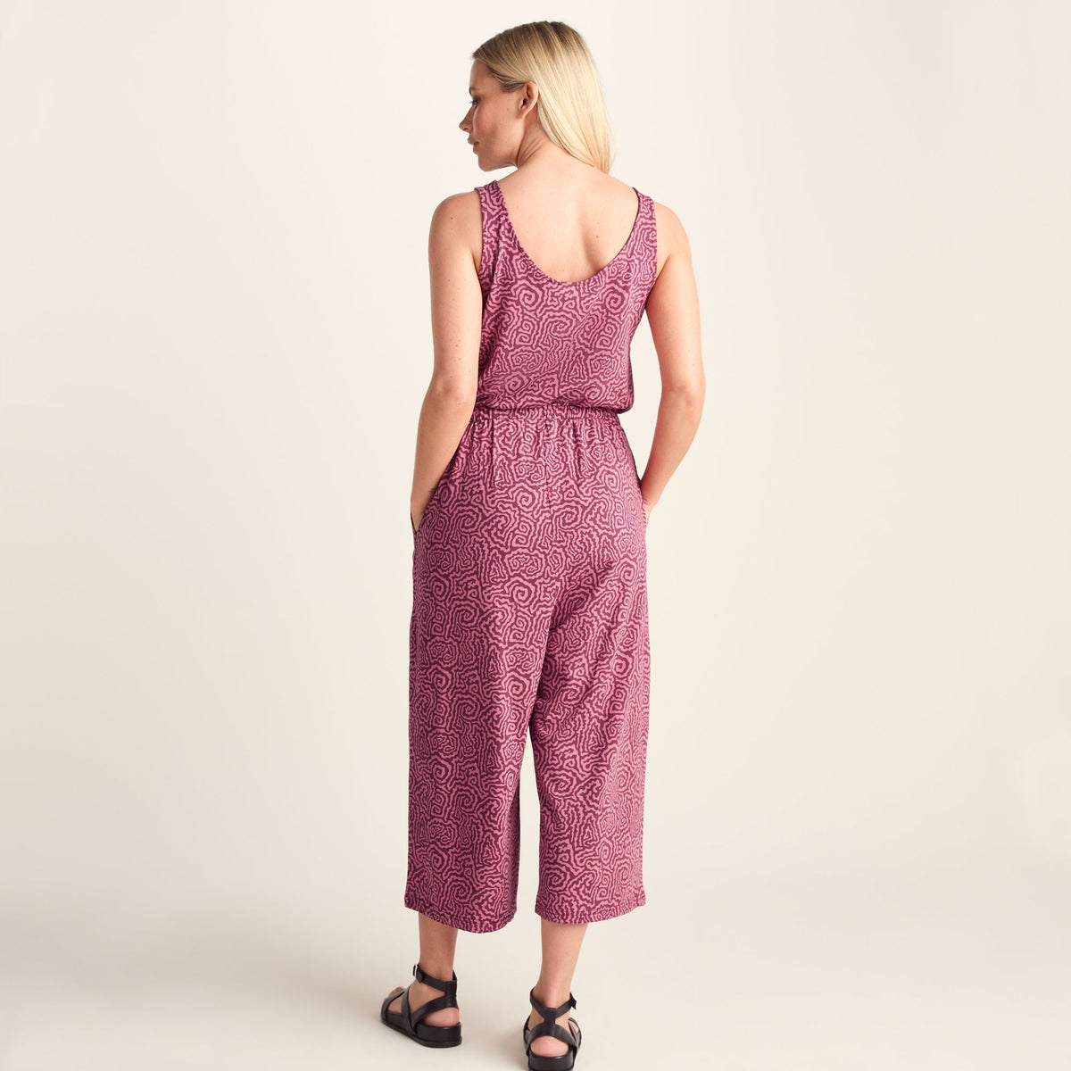 Emmie Womens Supersoft Jumpsuit - Black Raspberry Wiggle Print