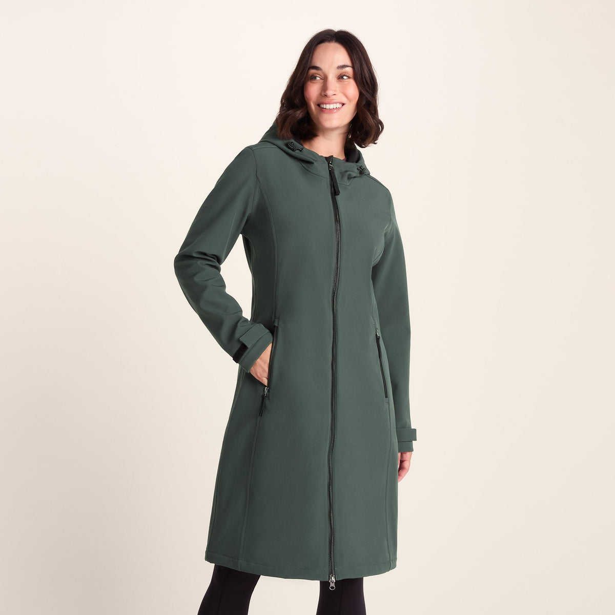 Enya Womens Longline Waterproof Softshell Jacket - Racing Green
