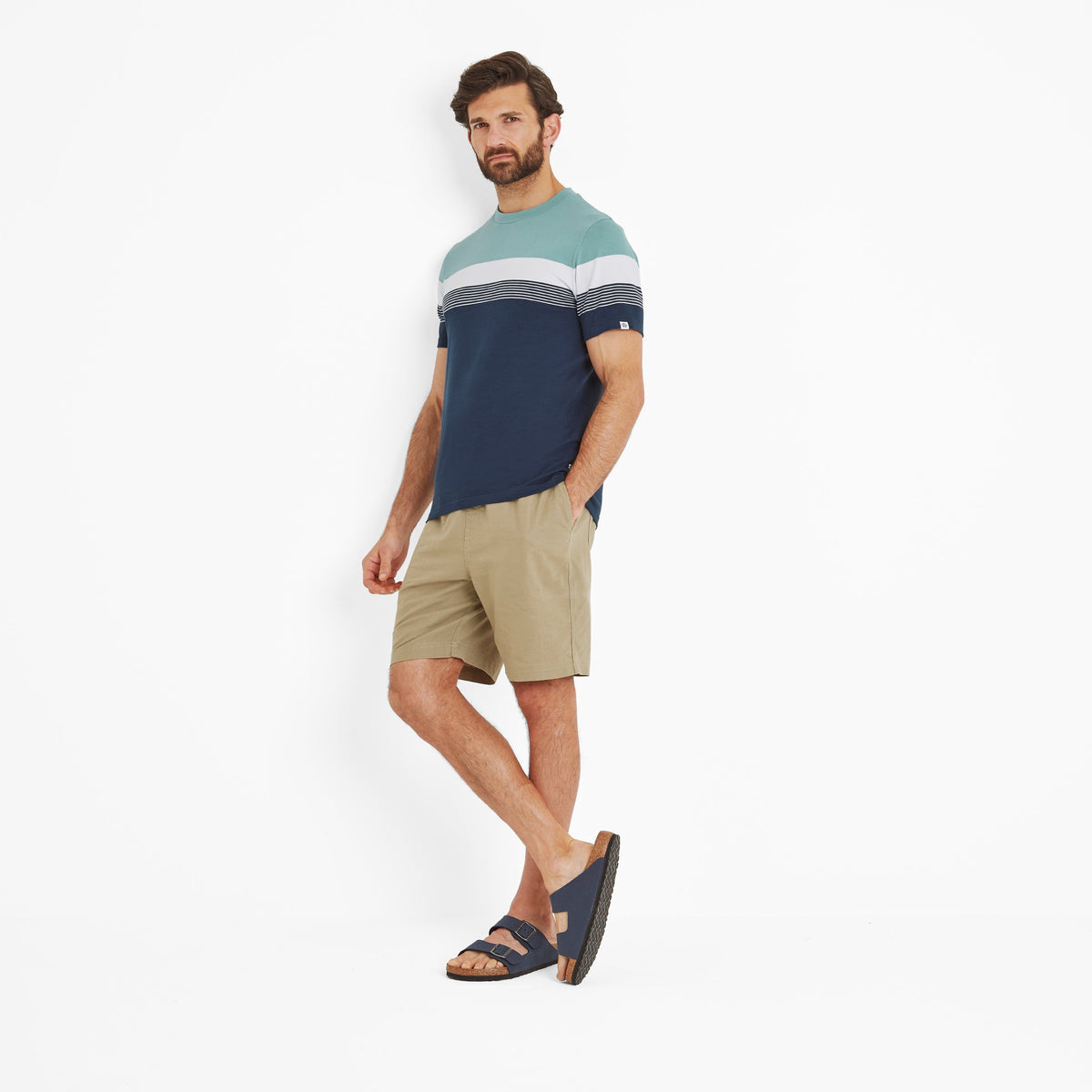 Farndon Mens T-Shirt - Light Sky/Inky Blue