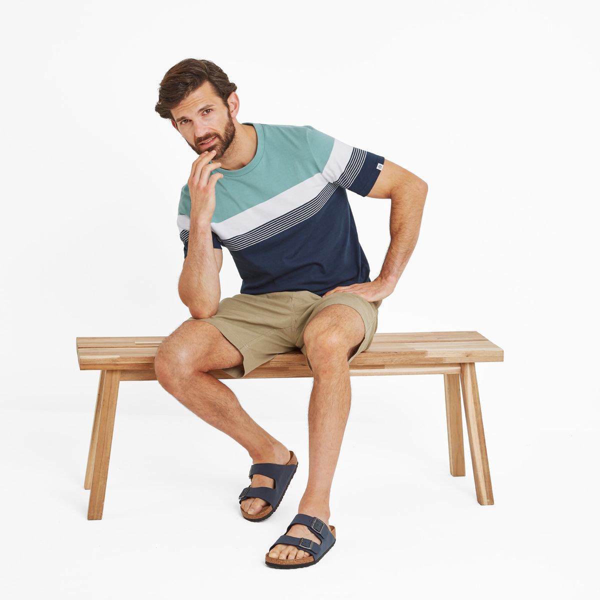 Farndon Mens T-Shirt - Light Sky/Inky Blue