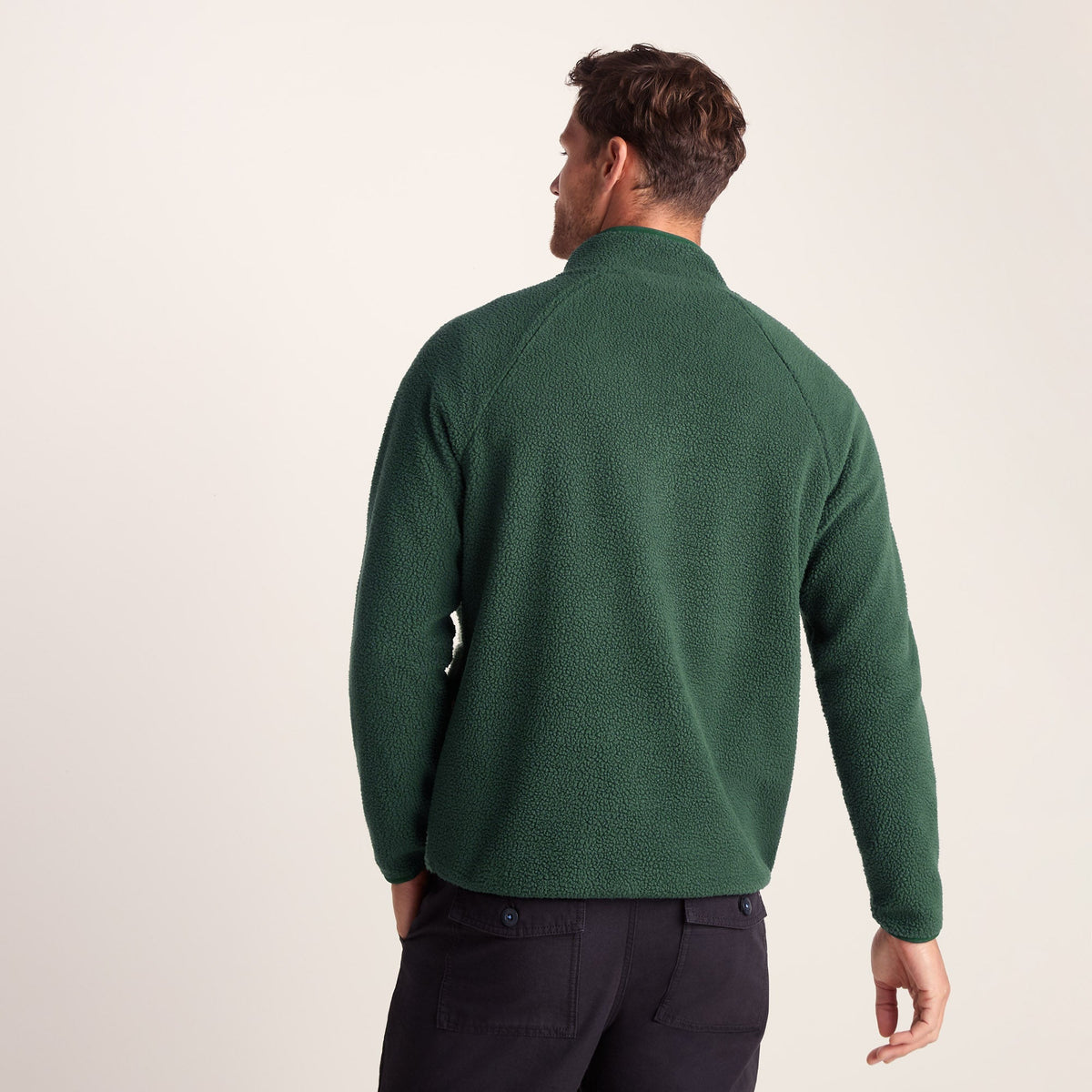 Flaxley Mens Sherpa Fleece - Racing Green Landscape Print