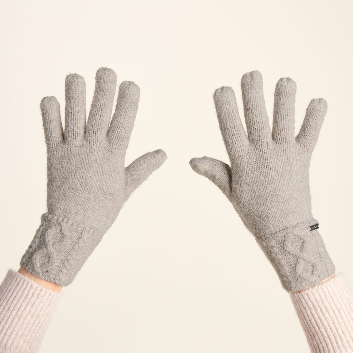 Georgia Supersoft Cable Knit Gloves - Simply Taupe