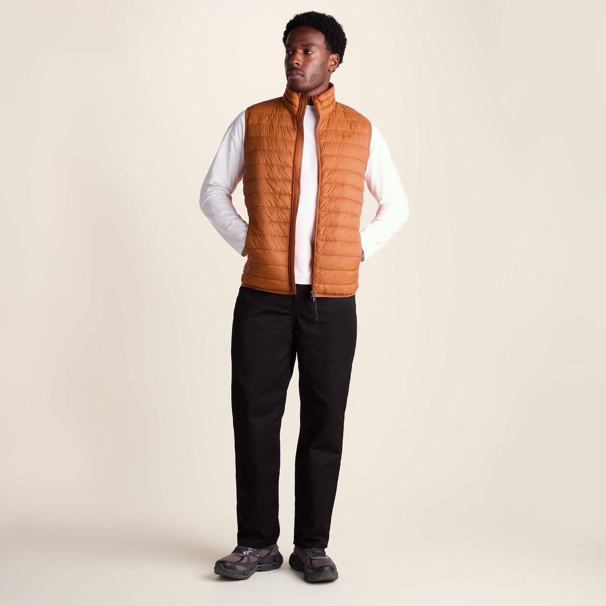 Gibson Mens Insulated Padded Gilet - Mahoganey