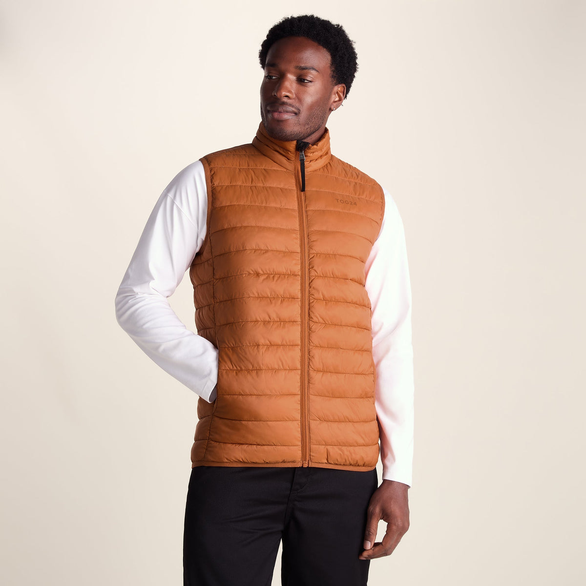 Gibson Mens Insulated Padded Gilet - Mahoganey