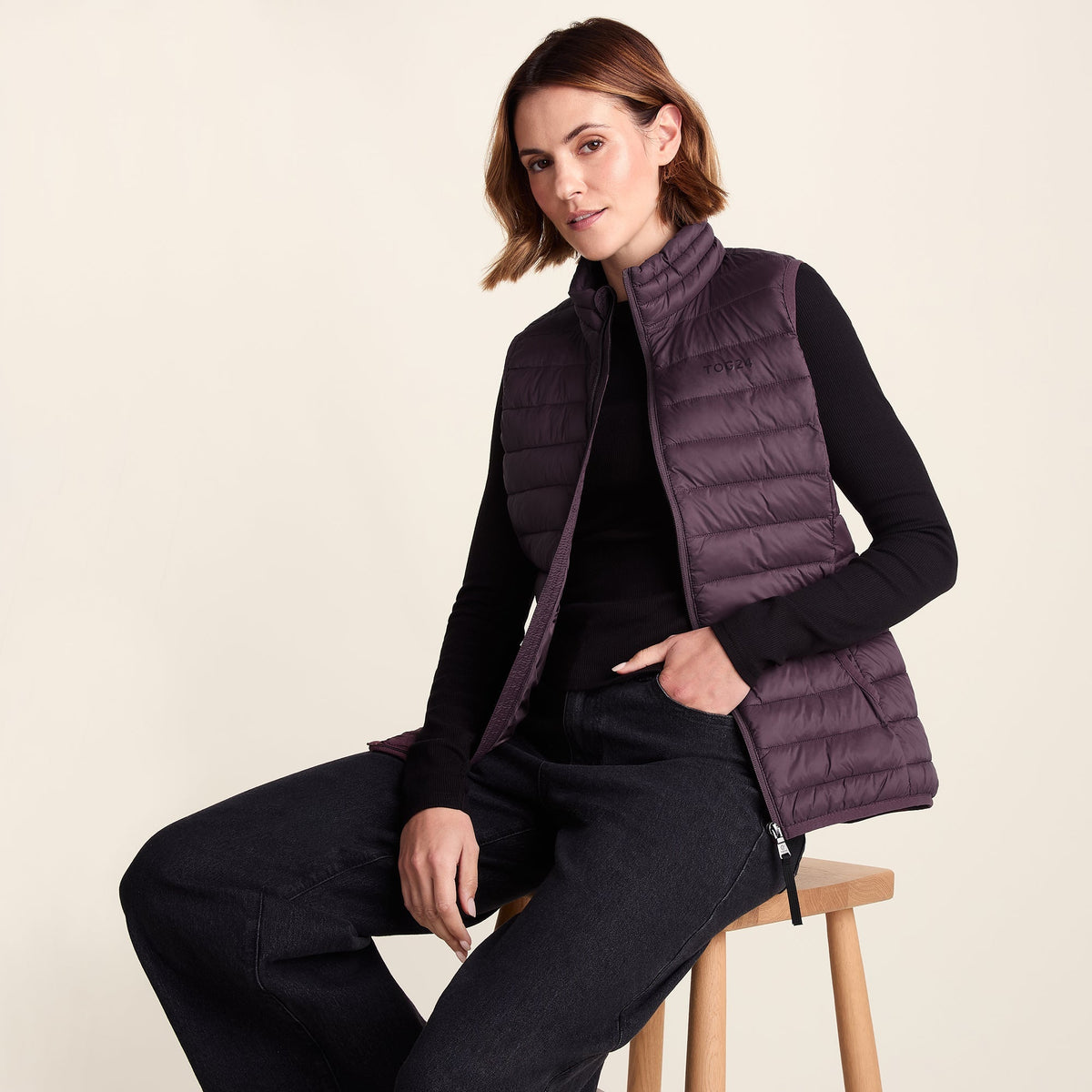 Gibson Womens Insulated Padded Gilet - Dark Mauve
