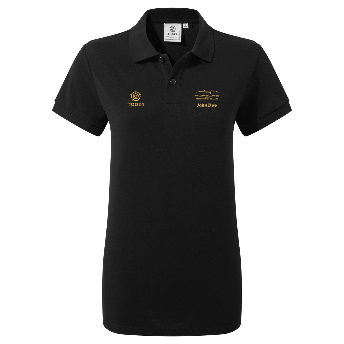 Porsche & Coffee Club Cabriolet Womens - Hamerton Polo Shirt Black