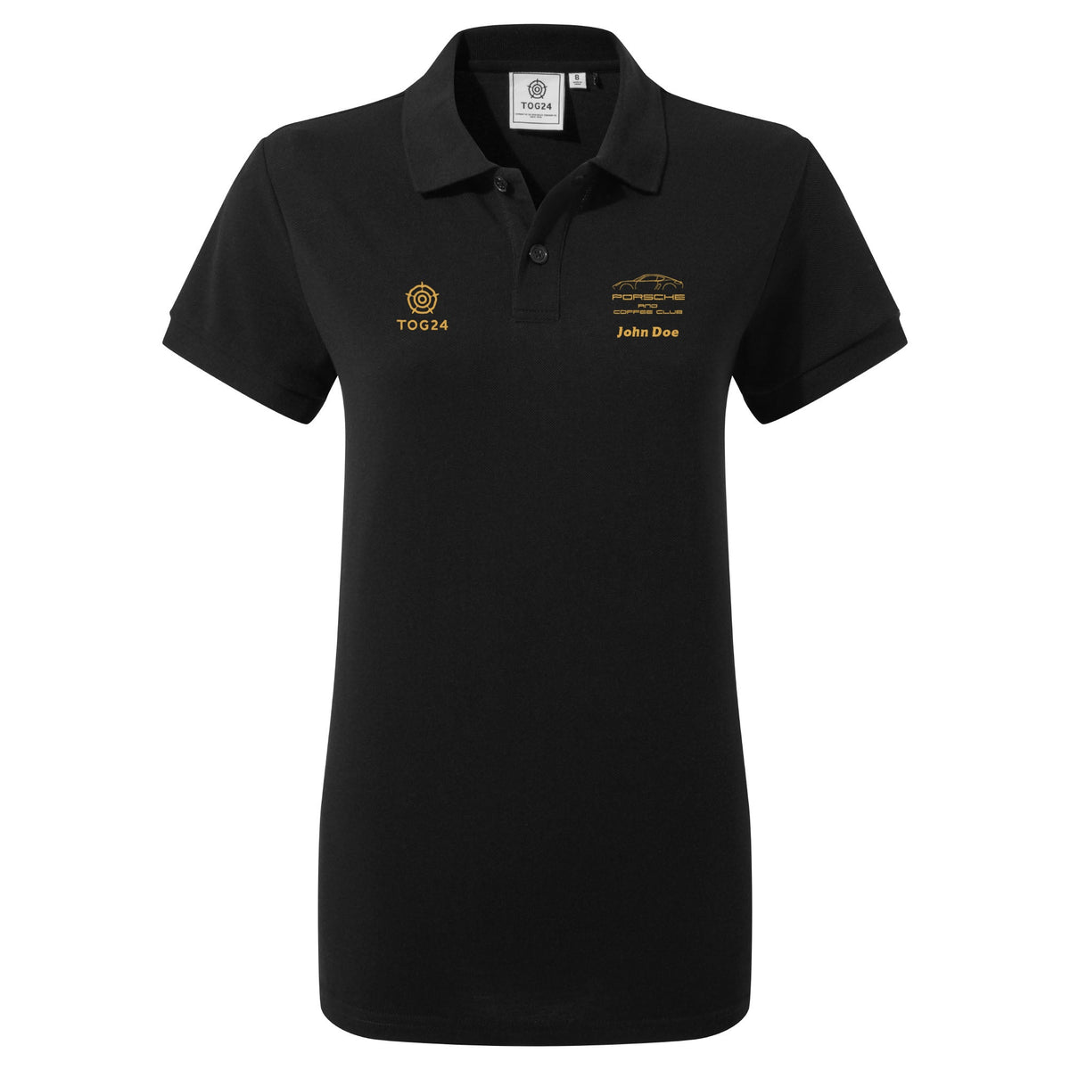 Porsche & Coffee Club Coupe Womens - Hamerton Polo Shirt Black