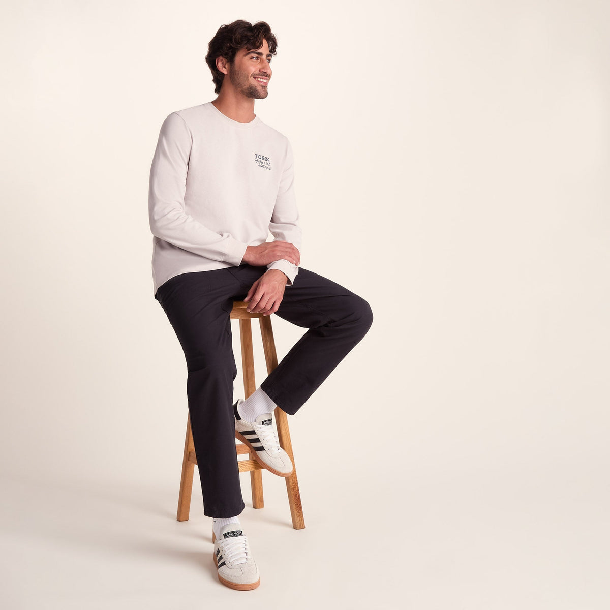 Hecky Mens Long Sleeve T-Shirt - Raincloud