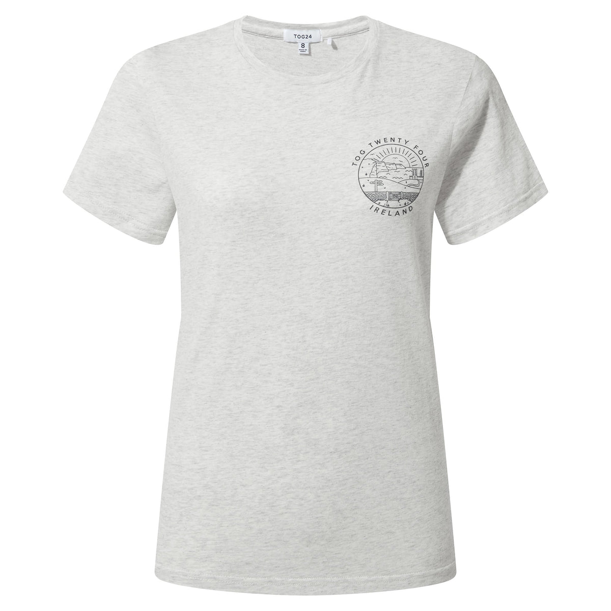 Ireland Womens 100% Cotton T-Shirt - Ice Grey Marl