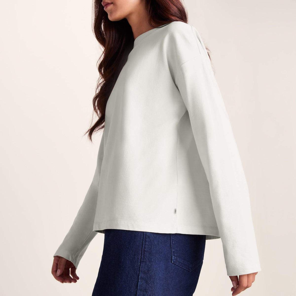 Ivy Womens Supersoft Cotton Boat Neck T-Shirt - Vanilla