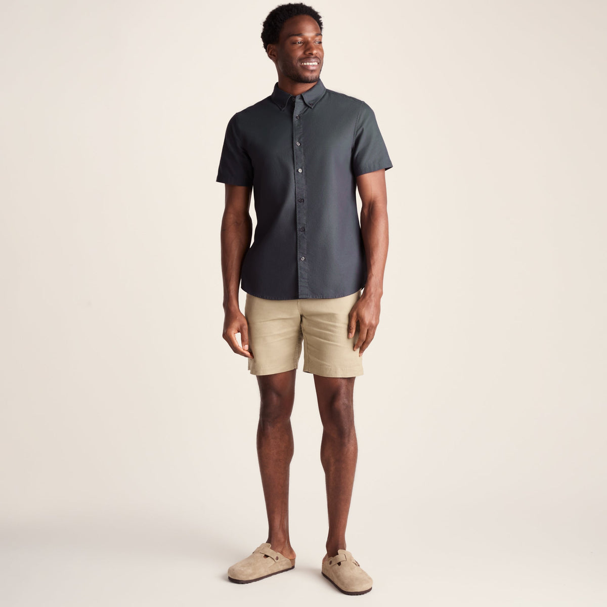 Jayden Mens 100% Cotton Short Sleeve Shirt - Deep Slate