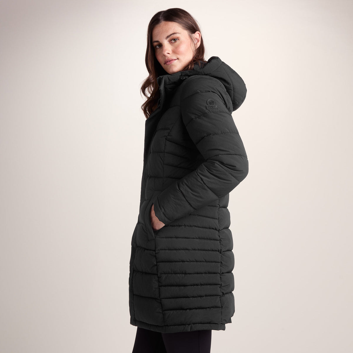 Kirkham Womens Long Shower Resistant Insulated Jacket - Black