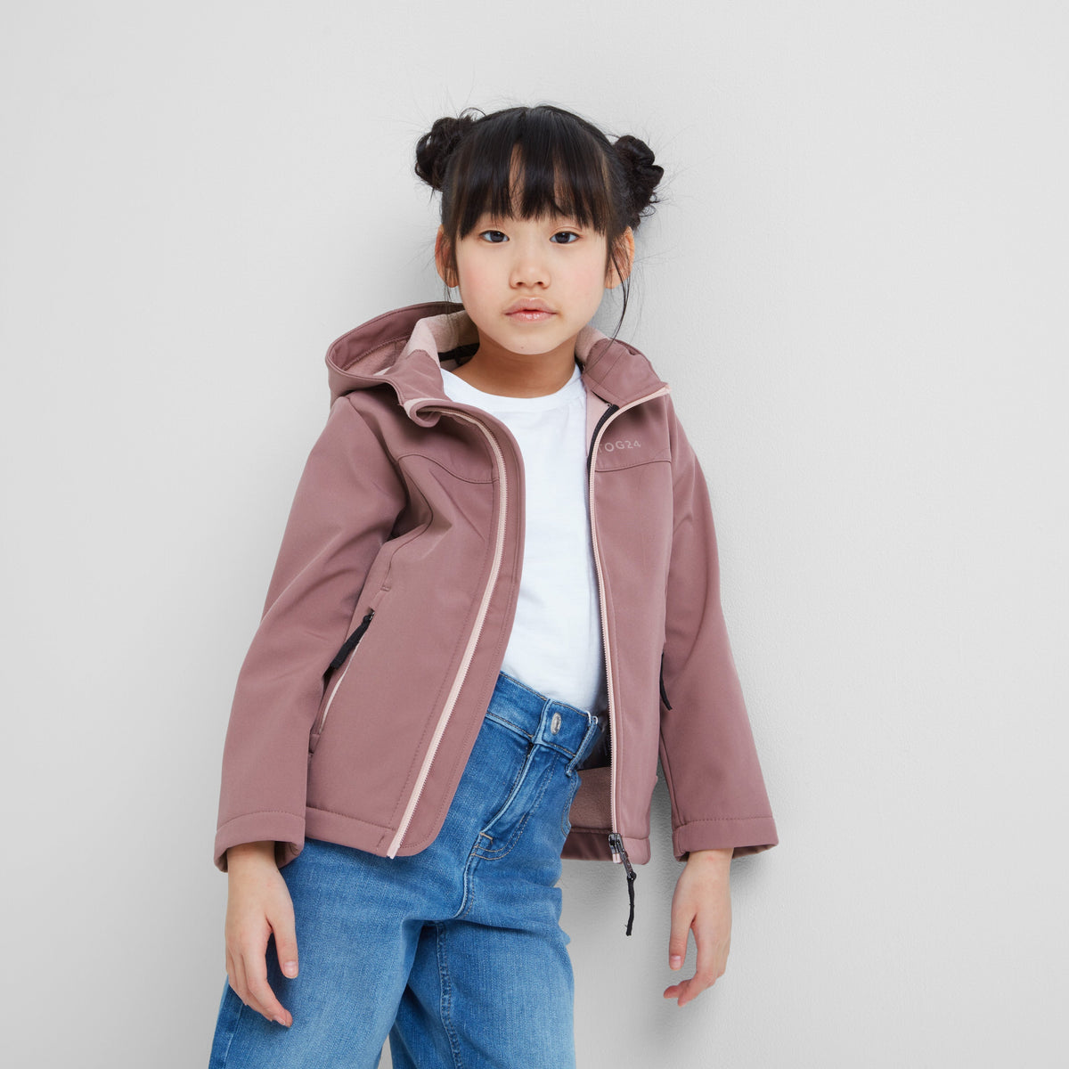 Koroma Kids Softshell Hooded Jacket - Mauve