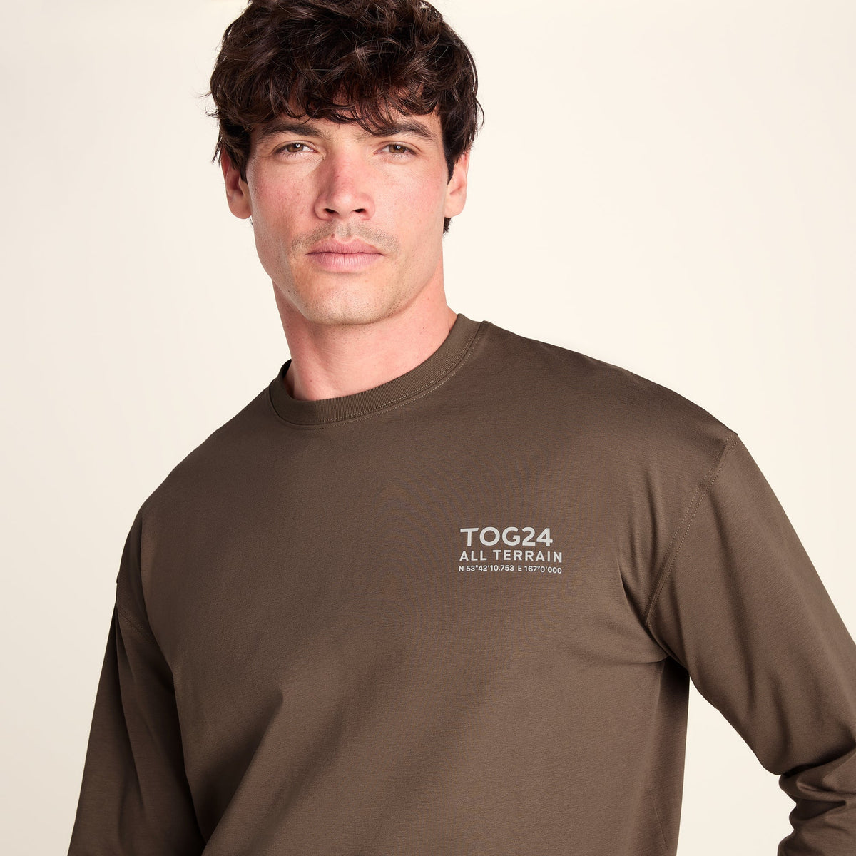 Lloyd Mens Premium Heavyweight 100% Cotton Jersey Top - Ash Brown