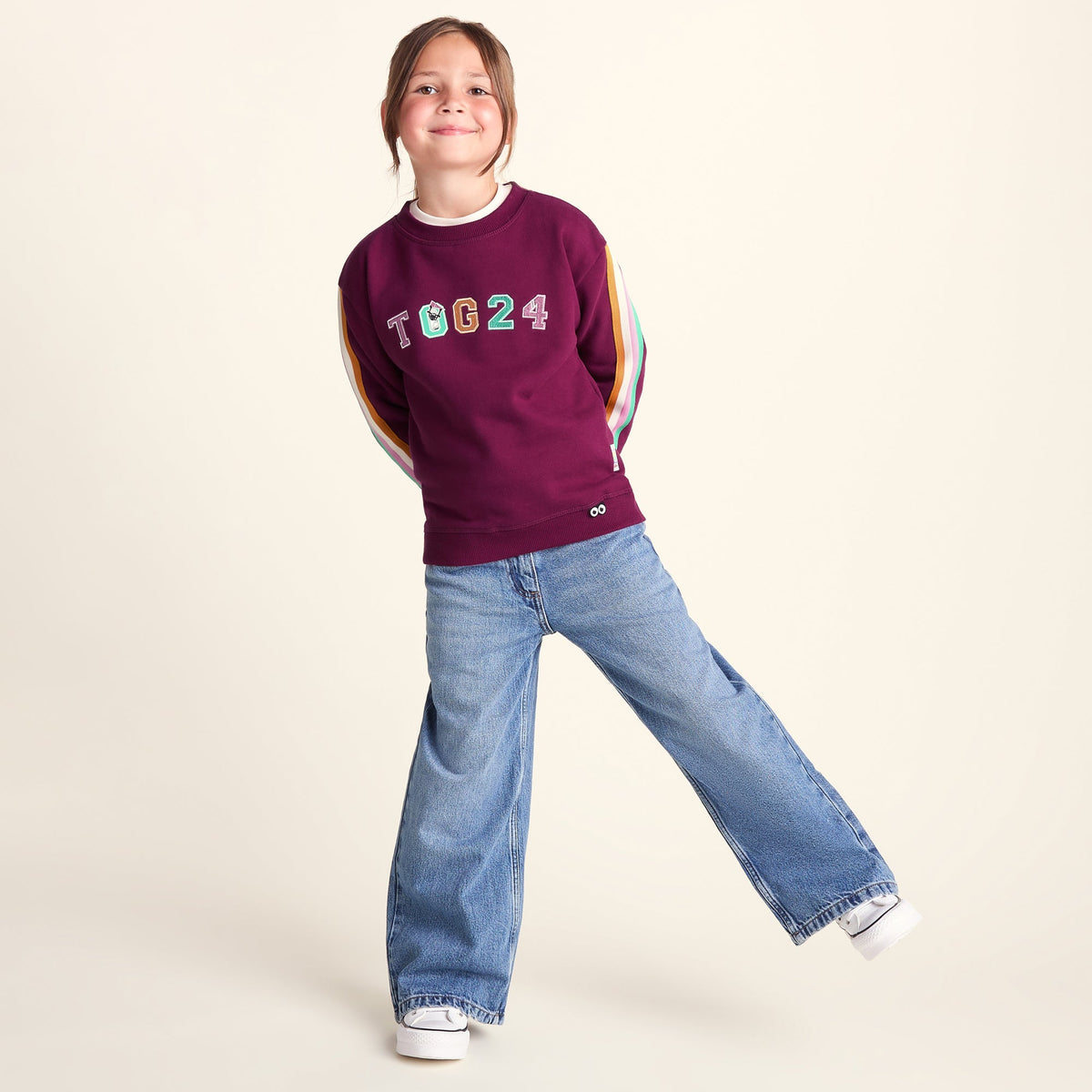 Lonk Shaun the Sheep Kids Supersoft Graphic Crew Neck Sweatshirt - Beetroot Red