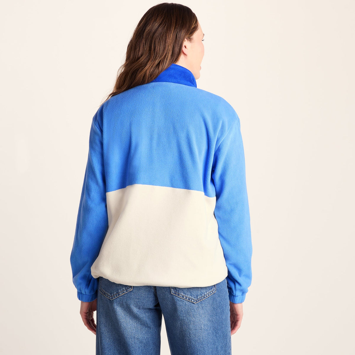 Lowca Womens Relaxed Fit 1/2 Zip Microfleece - Cornflower Blue