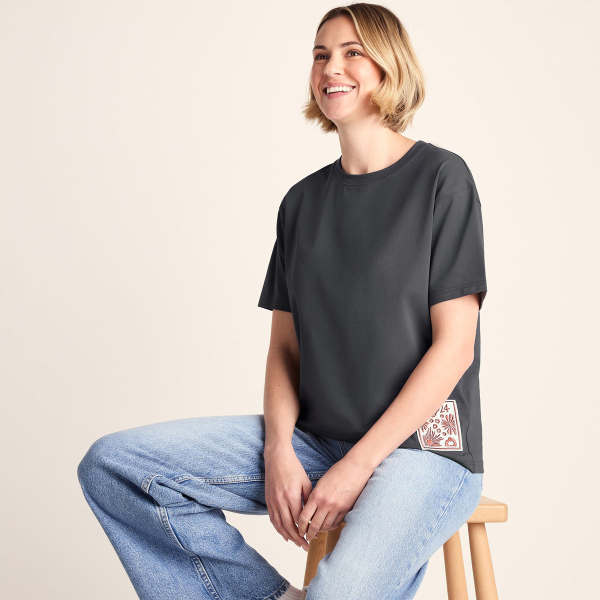 Margot Womens Supersoft Premium Relaxed Fit T-Shirt - Deep Slate
