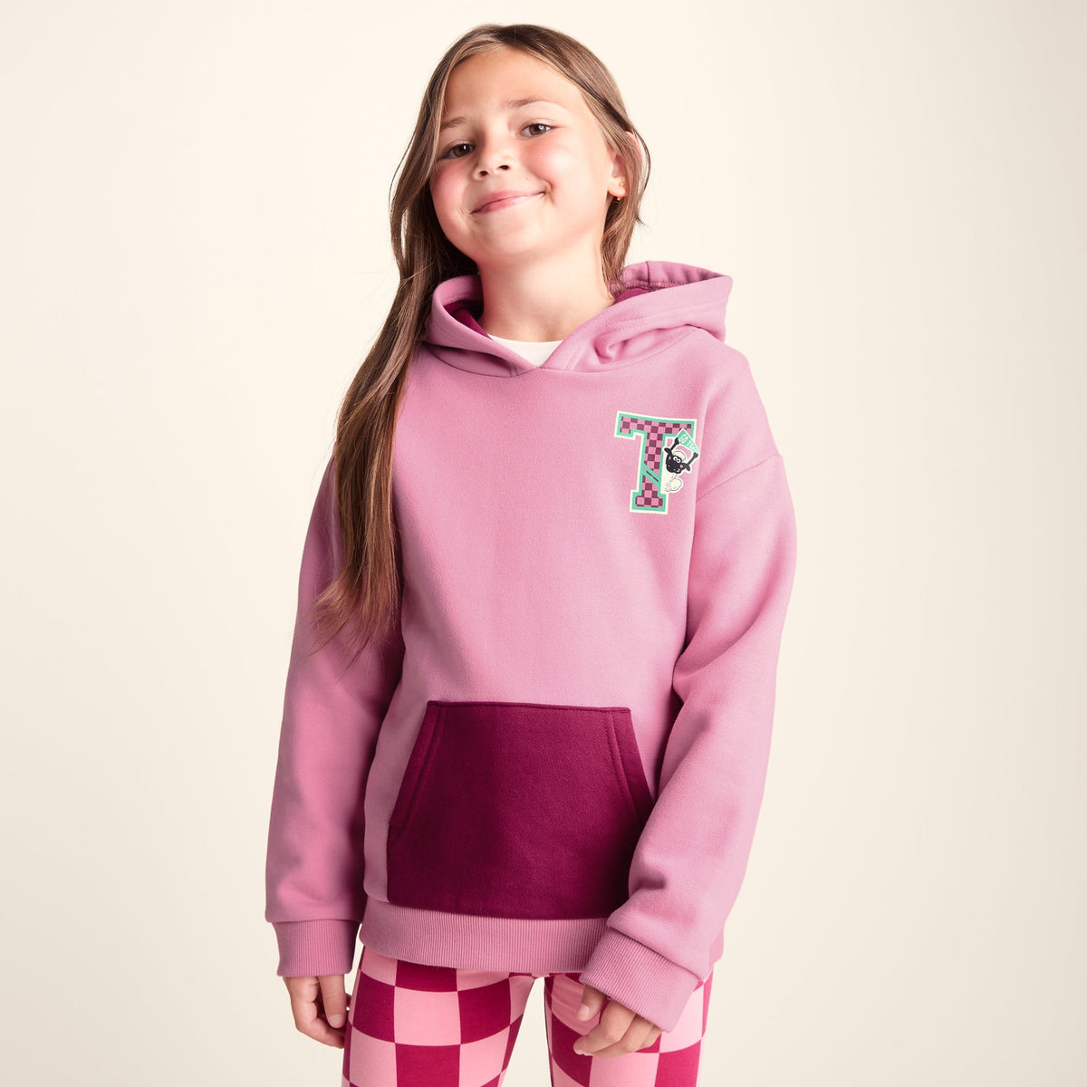 Masham Shaun the Sheep Kids Supersoft Overhead Hoodie - Beetroot Red