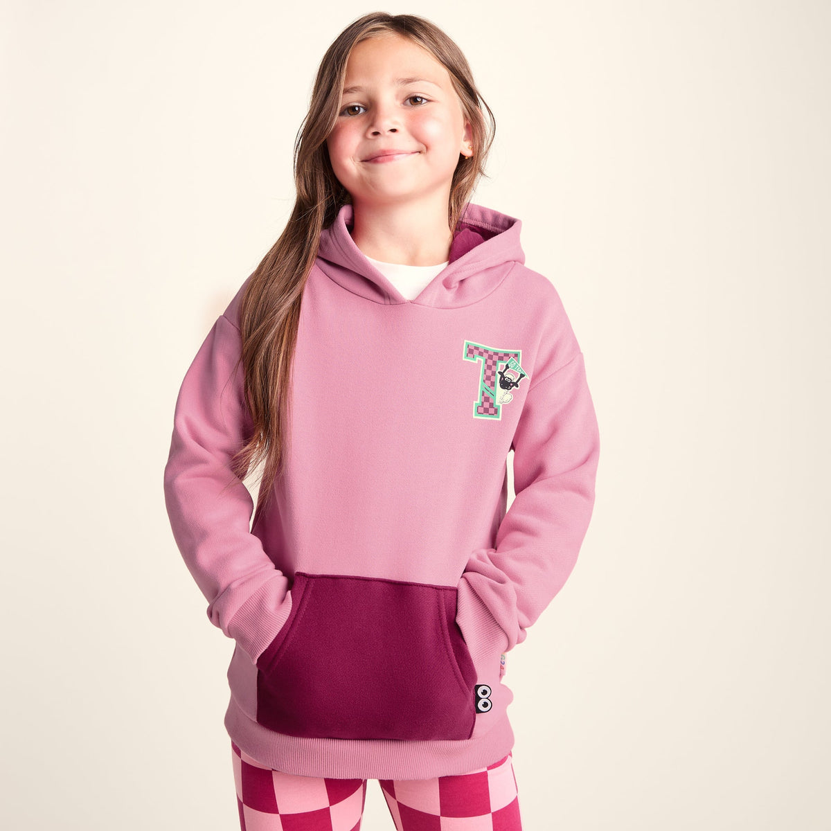 Masham Shaun the Sheep Kids Supersoft Overhead Hoodie - Beetroot Red