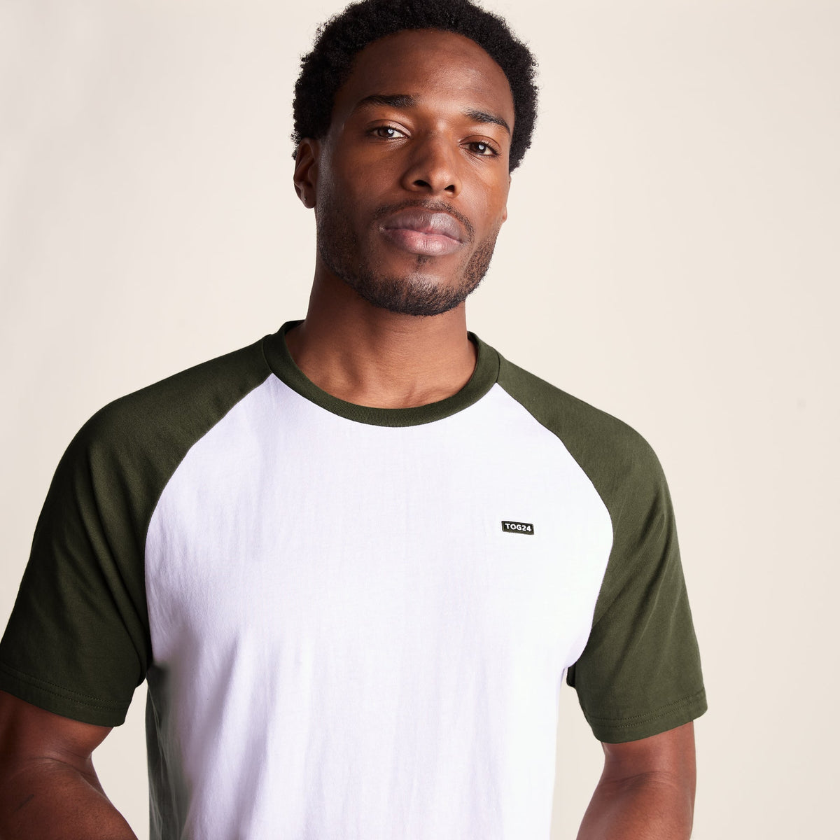 McGill Mens 100% Cotton Supersoft T-Shirt - Forage Green/Optic White