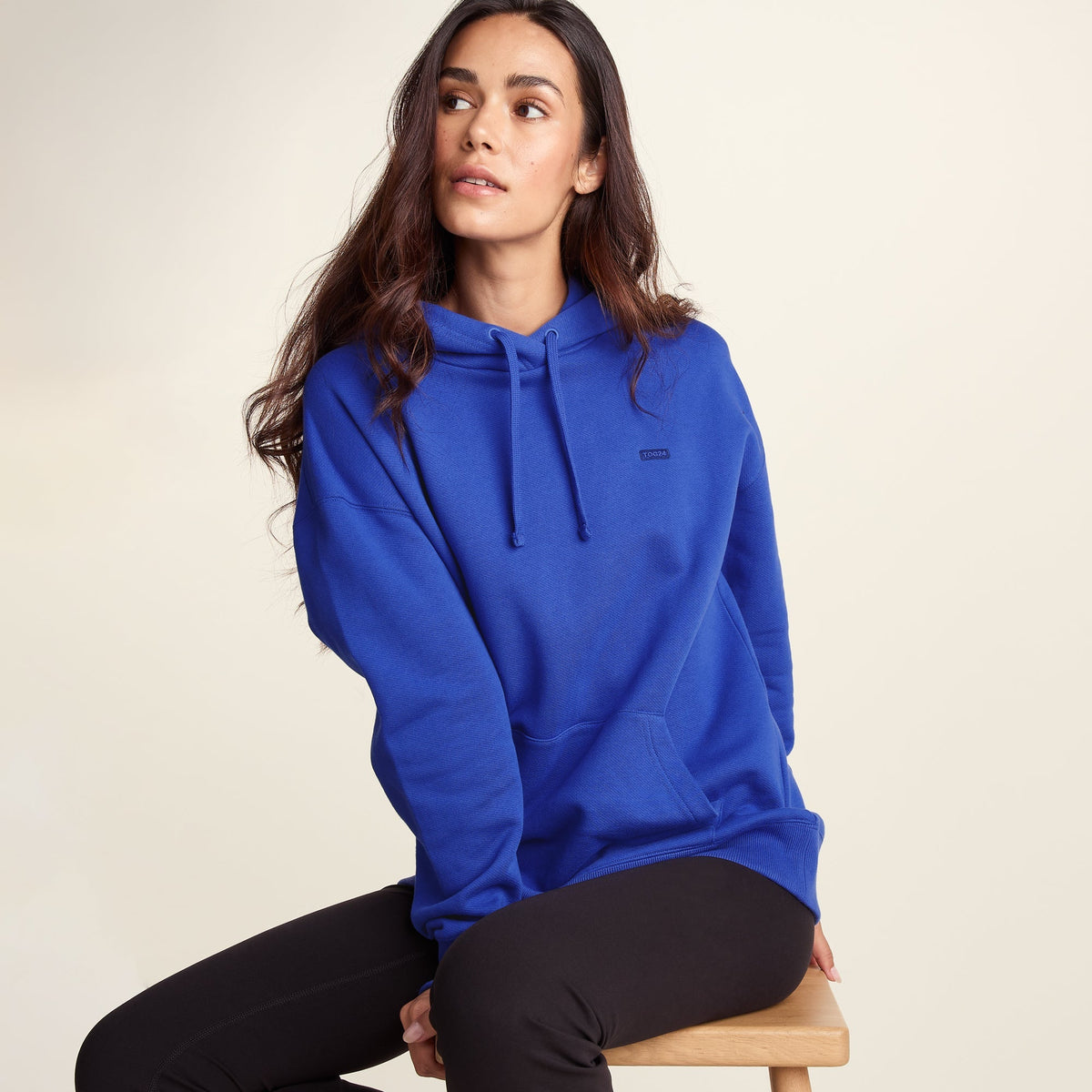 Meera Womens 100% Cotton Relaxed Fit Hoody - Cobalt Blue