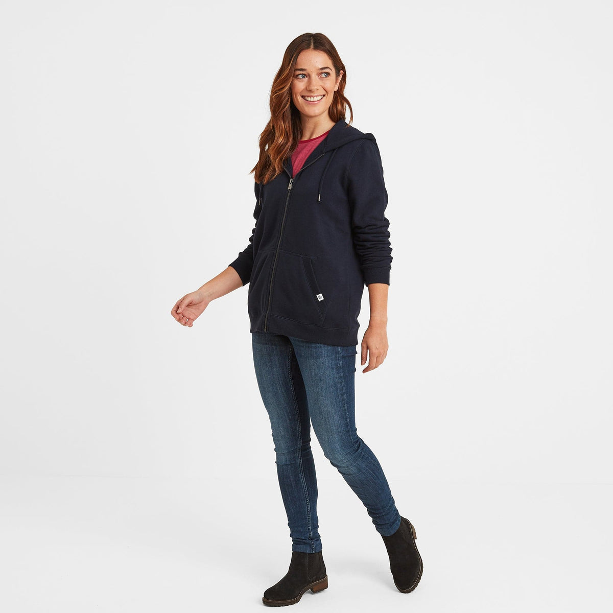 Mia Womens Supersoft Zip Hoody - Dark Indigo