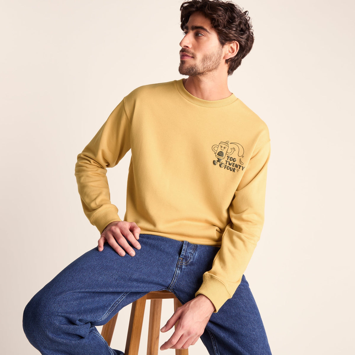 Miller Mens Relaxed Fit Supersoft Hattie Clark Sweat - Pale Amber