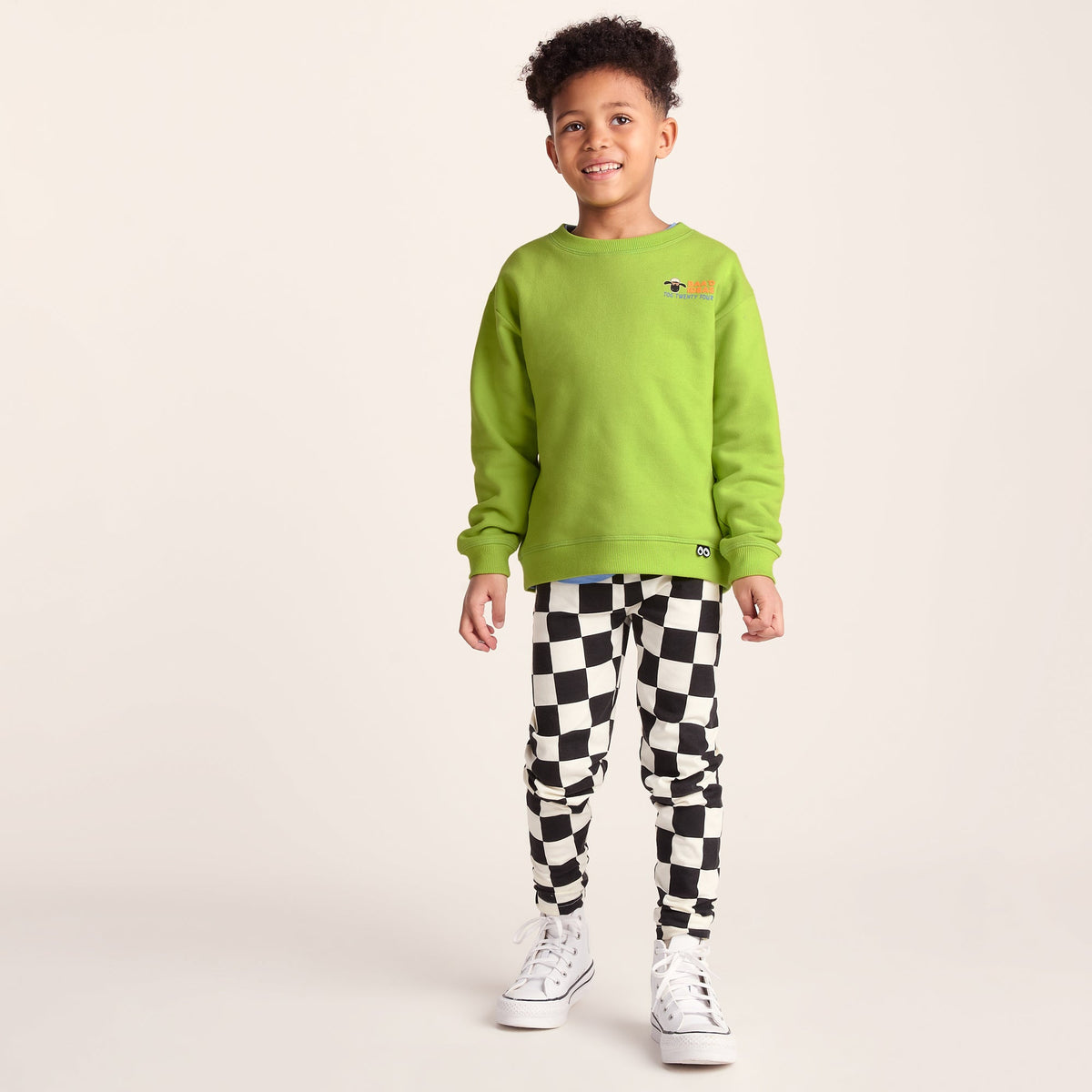 Montadale Kids Shaun the Sheep Crew Sweat - Lime Green