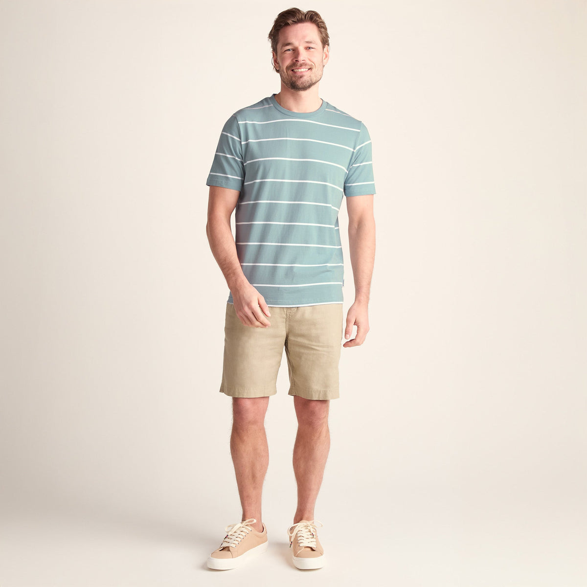 Morar Mens 100% Cotton Supersoft T-Shirt - Summer Sky Stripe