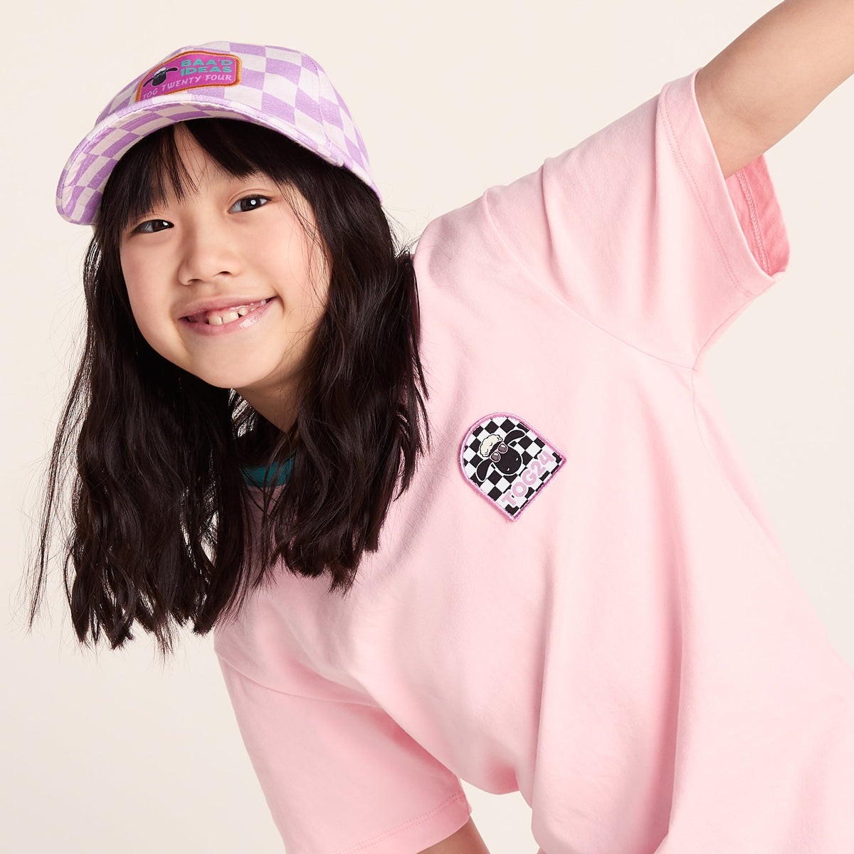 Najdi Kids Shaun the Sheep T-Shirt - Milkshake Pink