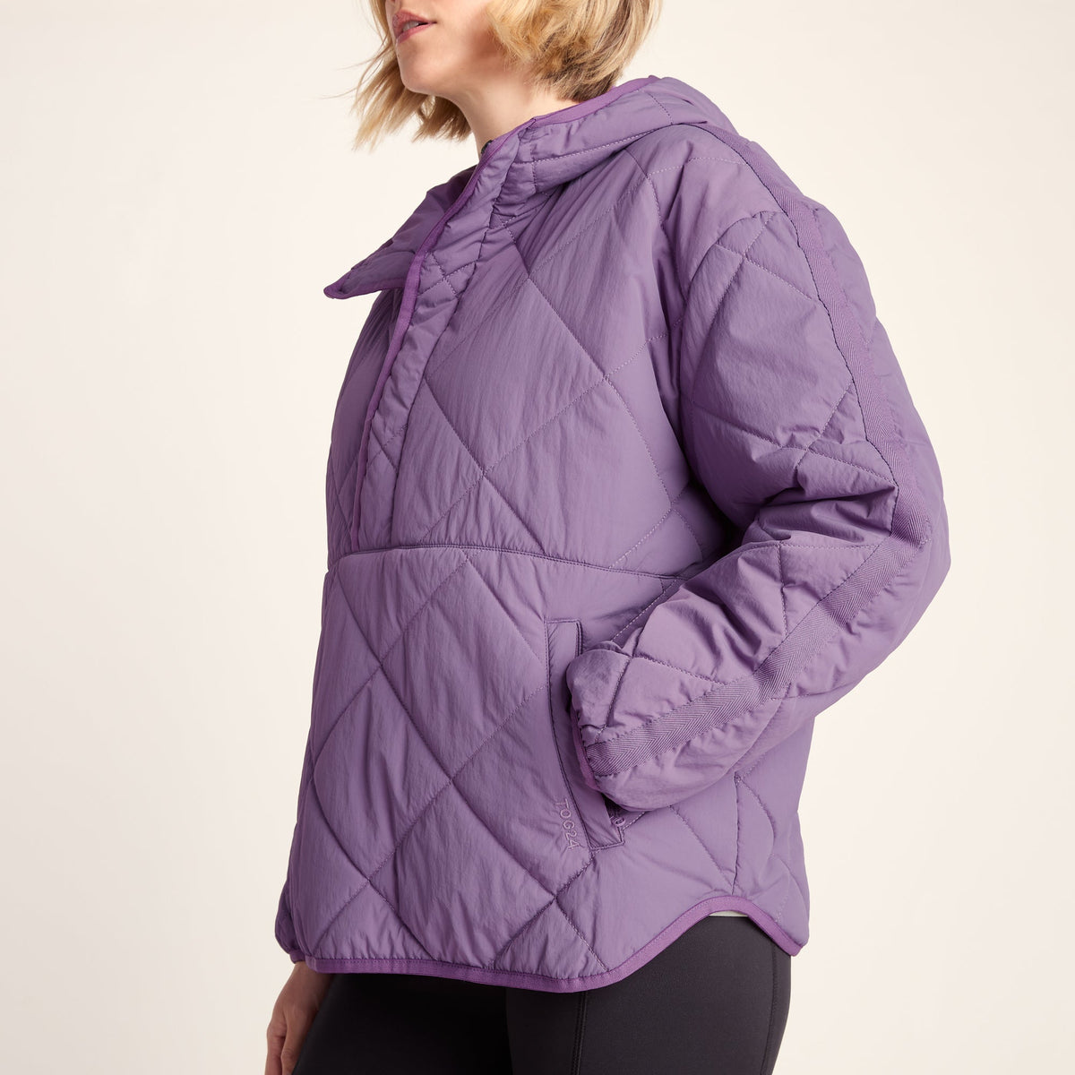 Nanford Womens Oversized Shower Resistant Diamond Quilted Jacket - Orchid