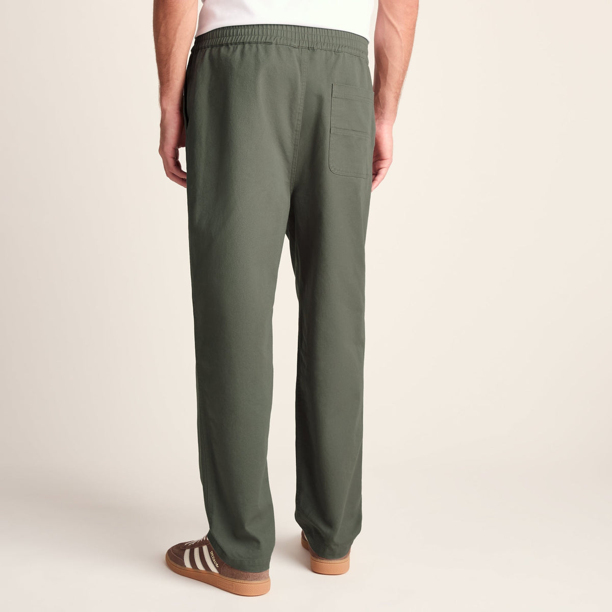 Nelson Mens Relaxed Fit 100% Cotton Heavyweight Straight Leg Trousers - Faded Khaki