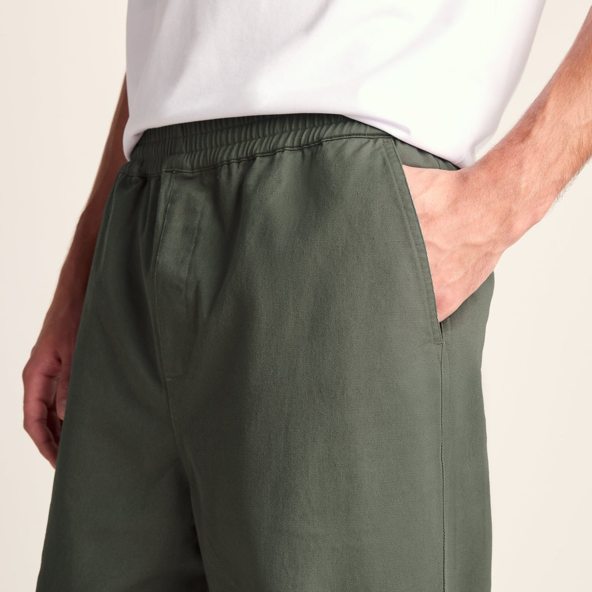 Nelson Mens Relaxed Fit 100% Cotton Heavyweight Straight Leg Trousers - Faded Khaki