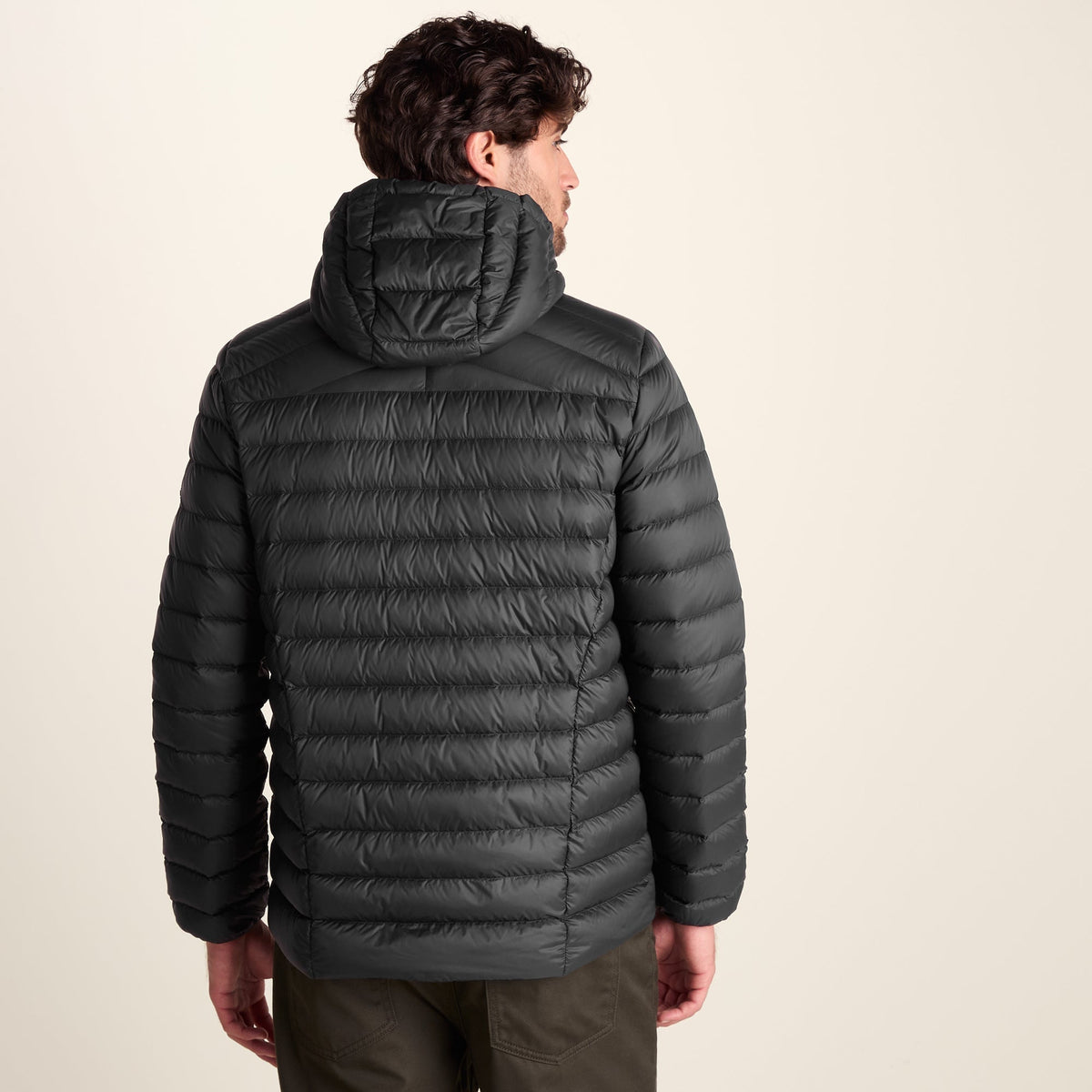 North Mens RDS Certified Down Hooded Jacket - Black