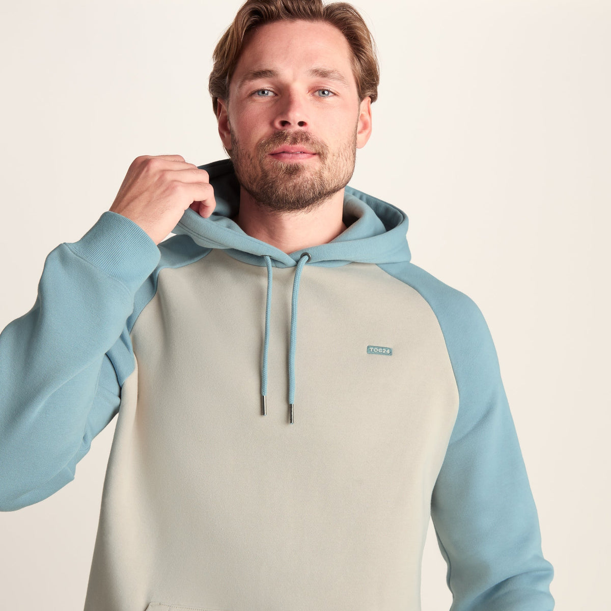 Noston Mens Supersoft Raglan Hoody - Summer Sky