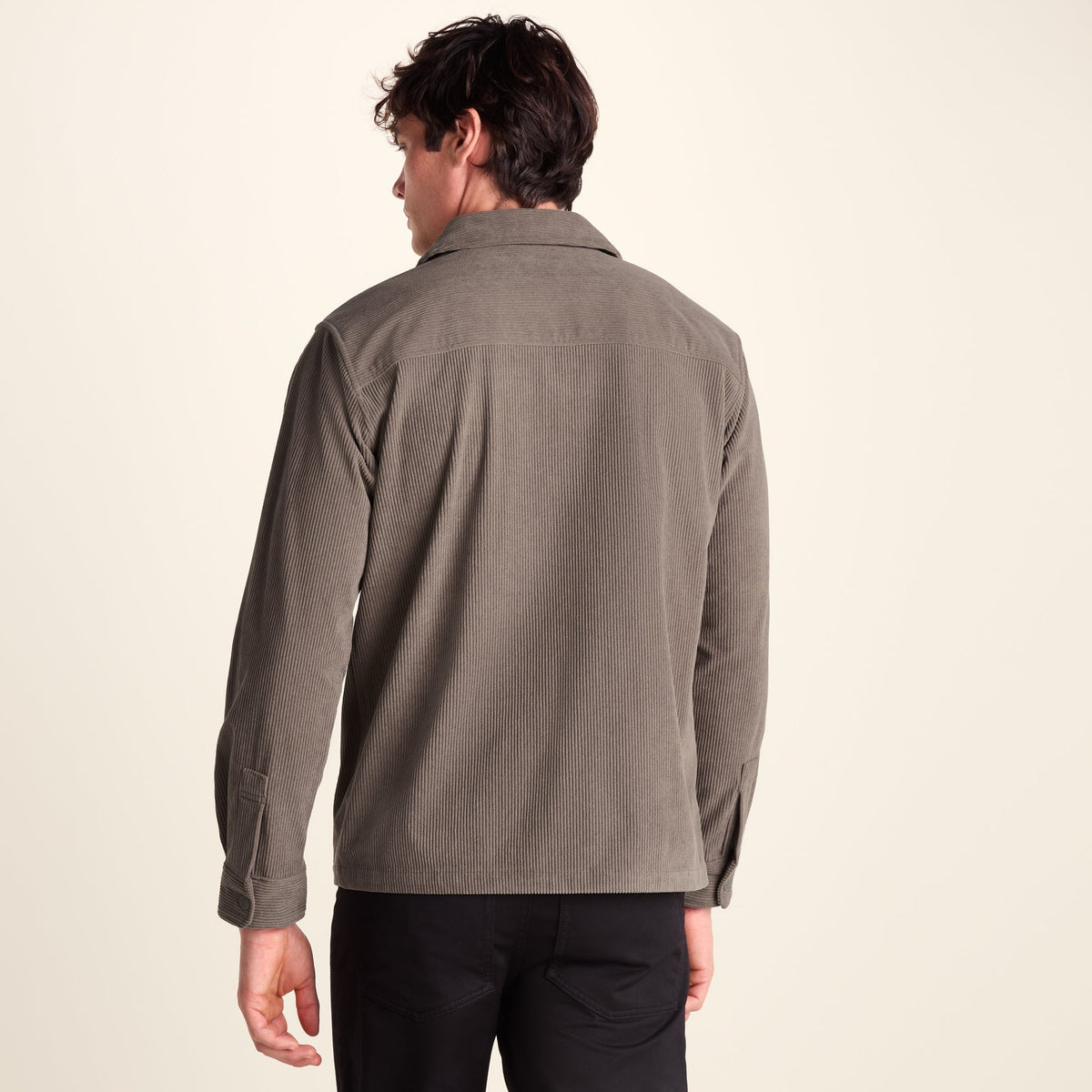 Olson Mens Chunky Corduroy Shacket - Ash Brown
