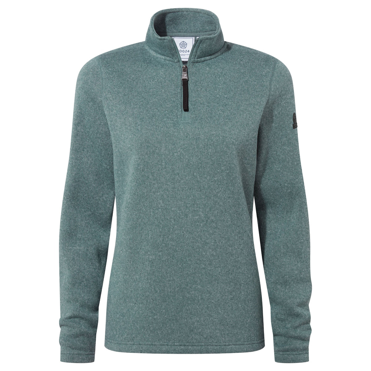 Pearson Womens Knitlook Quarter Zip Fleece - Mist Grey Marl
