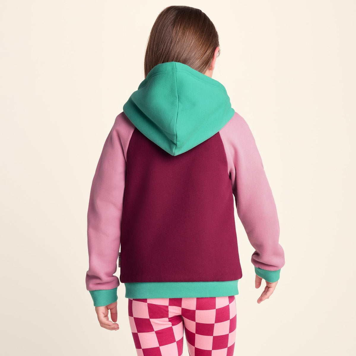 Portland Shaun the Sheep Kids Supersoft Sherpa Lined Hoodie - Candy Floss/Beetroot Red