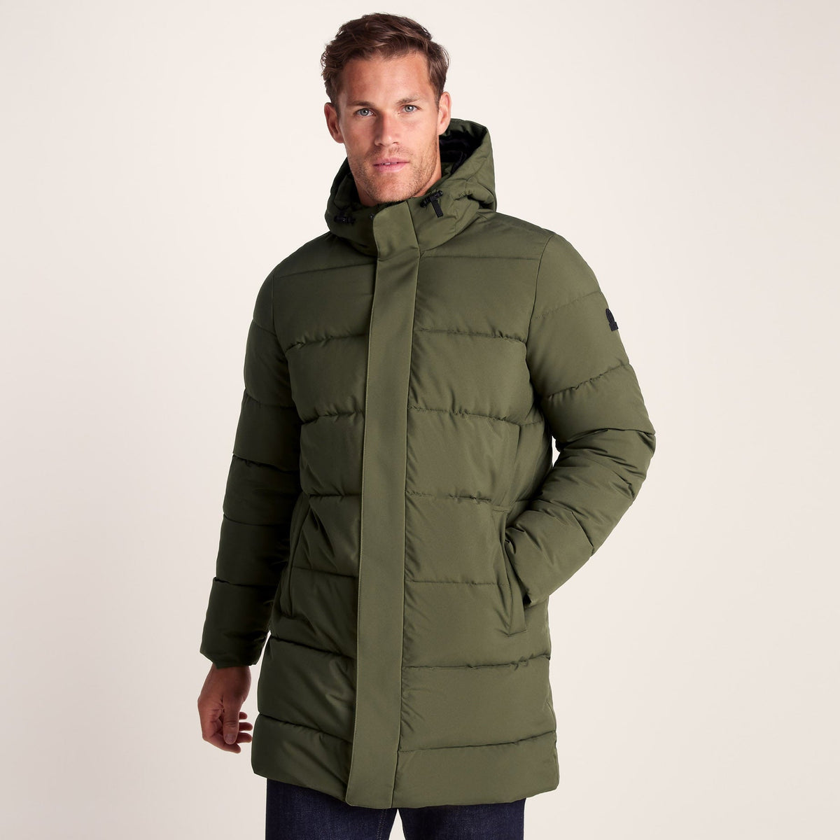 Preece Mens Long Shower Resistant Insulated Jacket - Khaki