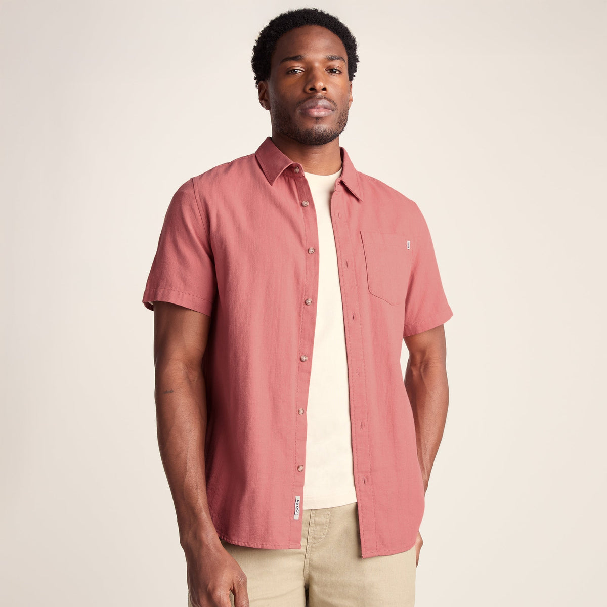 Preston Mens 100% Cotton Supersoft Short Sleeve Shirt - Redwood