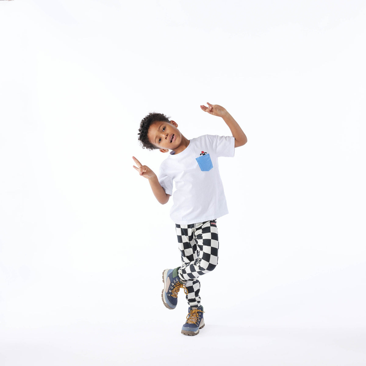 Racka Kids Shaun the Sheep Legging - Black Woolly Checkerboard