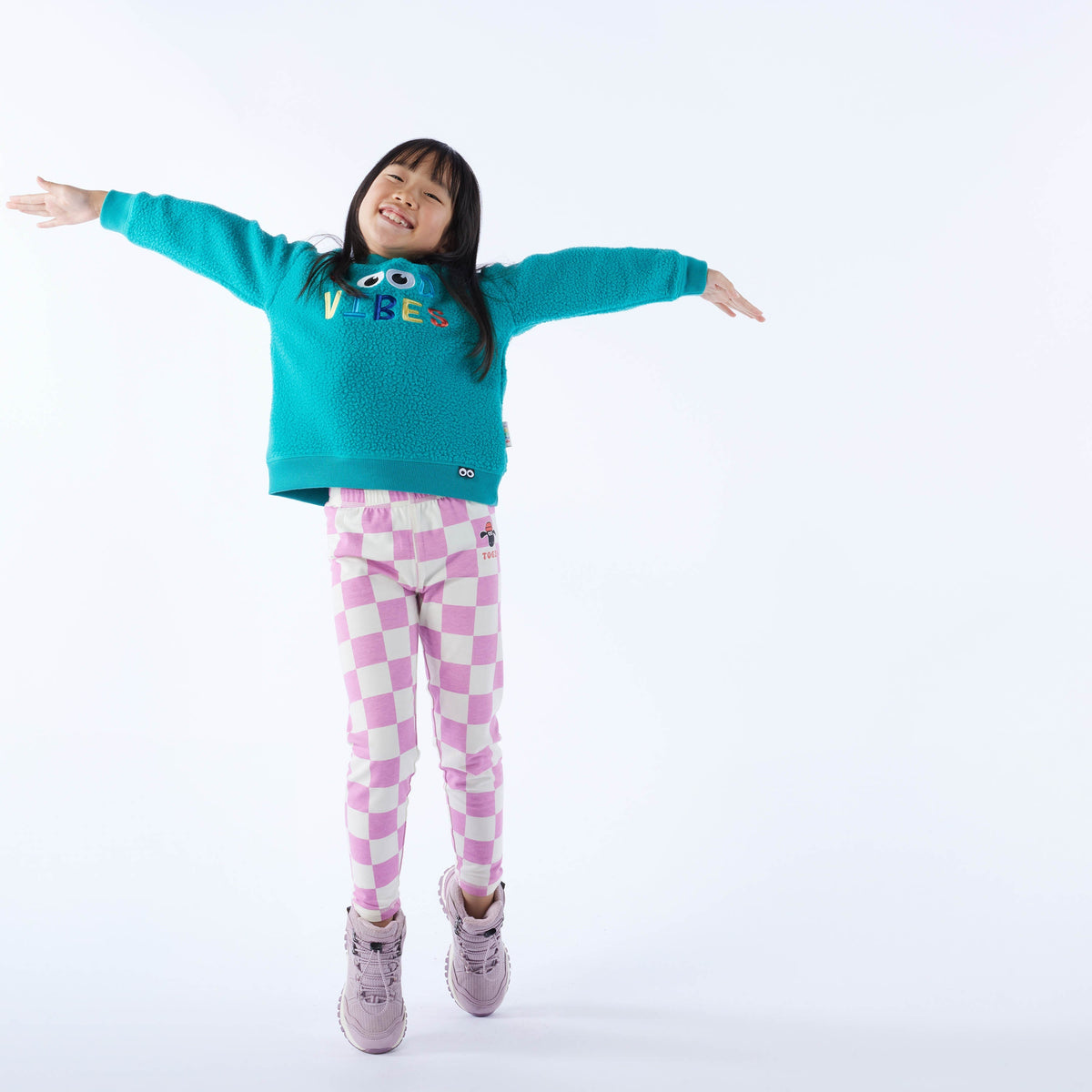 Racka Kids Shaun the Sheep Legging - Pink Woolly Checkerboard