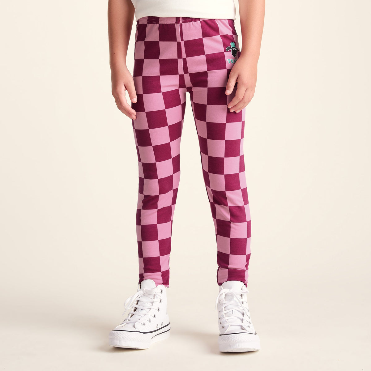 Racka Kids Shaun the Sheep Legging - Candy Floss/Beetroot Red
