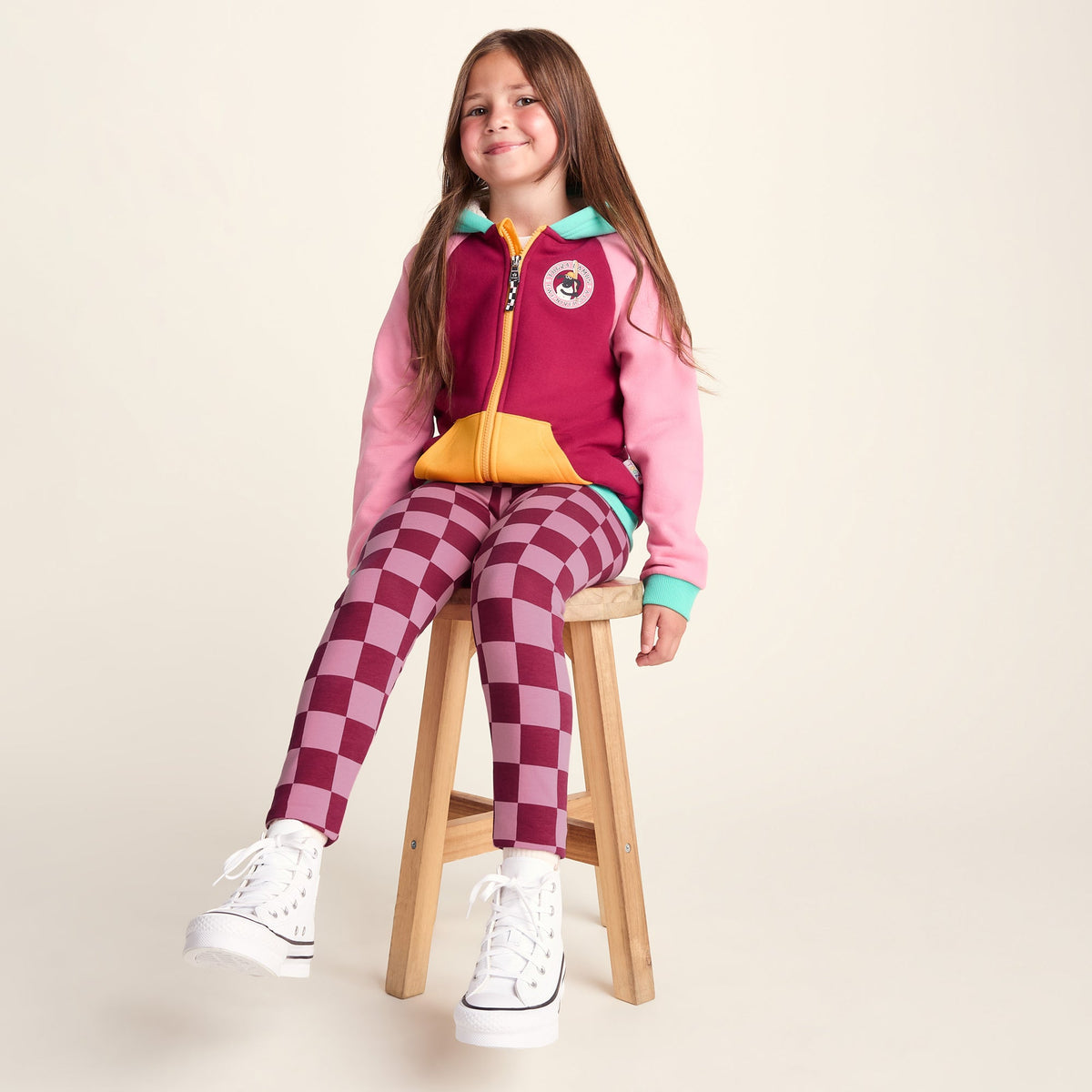 Racka Kids Shaun the Sheep Legging - Candy Floss/Beetroot Red