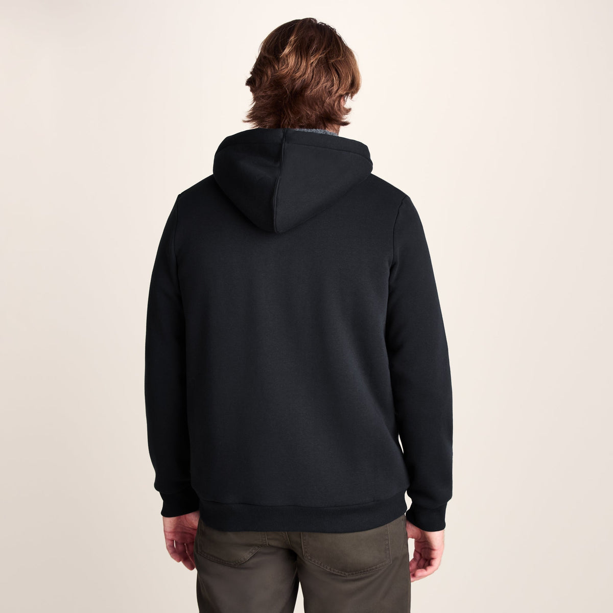 Ramsey Mens Supersoft Sherpa Lined Zip Hoodie - Black