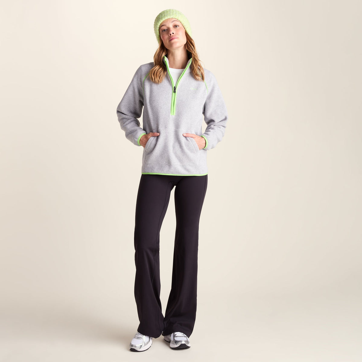 Rawson Womens Relaxed Fit Microfleece Zip Neck - Grey Melange