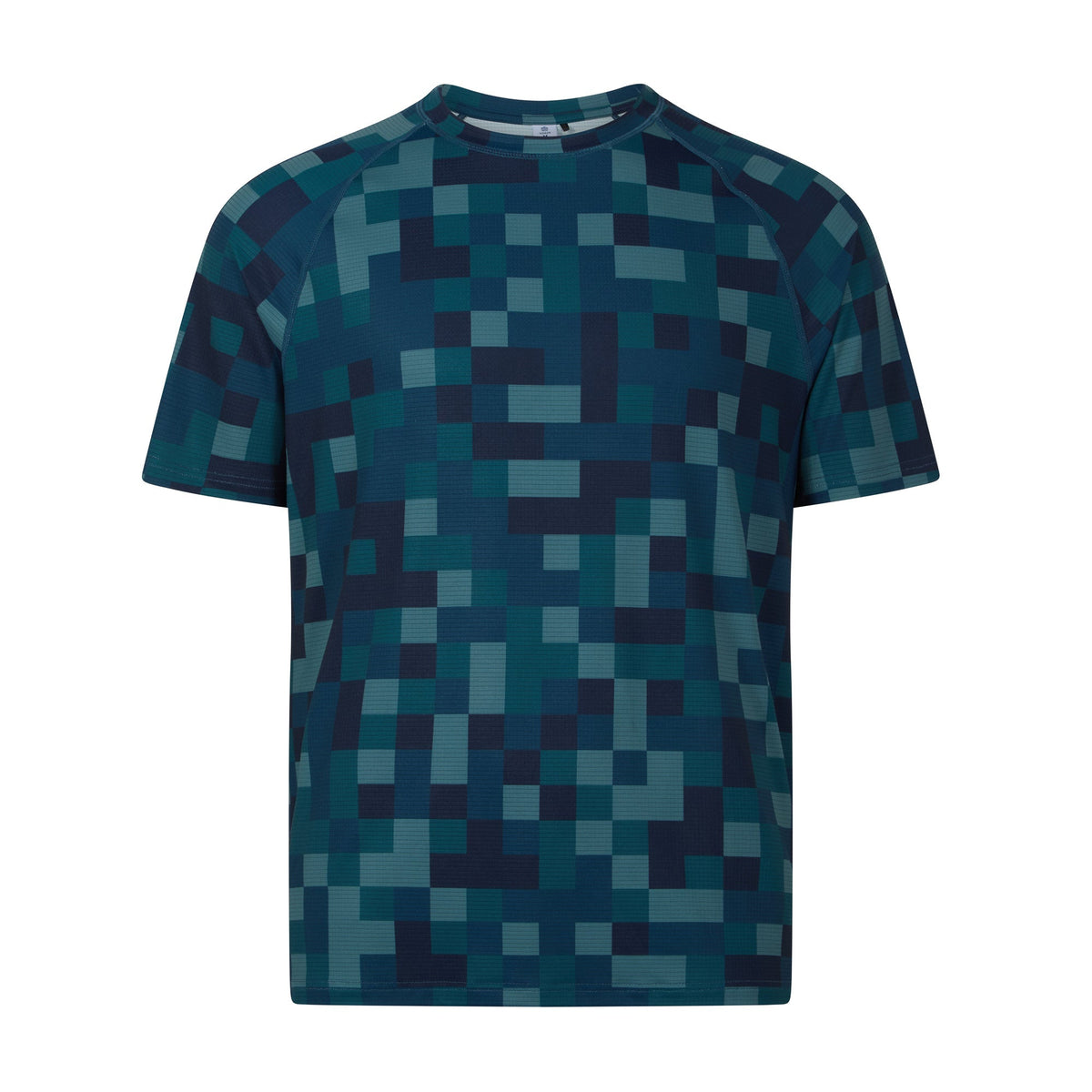 Rayan Mens Performance T-Shirt - Inky Blue Pixel Print